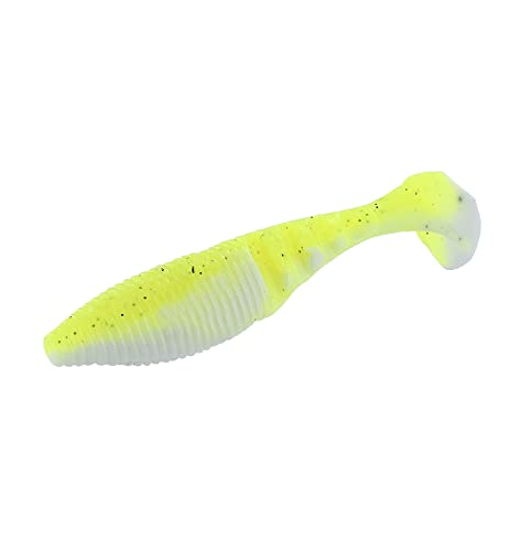 Yamamoto Zako Swimbait - 4" Paddle Tail, Chartreuse Shad - 5 Pack