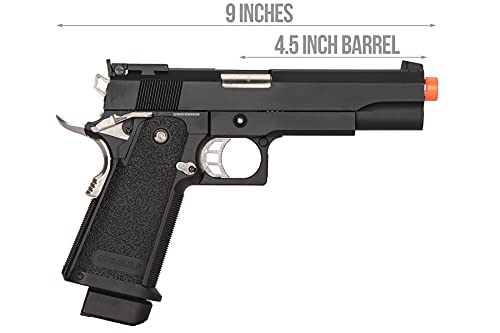 Hi-Capa 1911 Airsoft Pistol - Black, Gas Blowback with Speed Loader