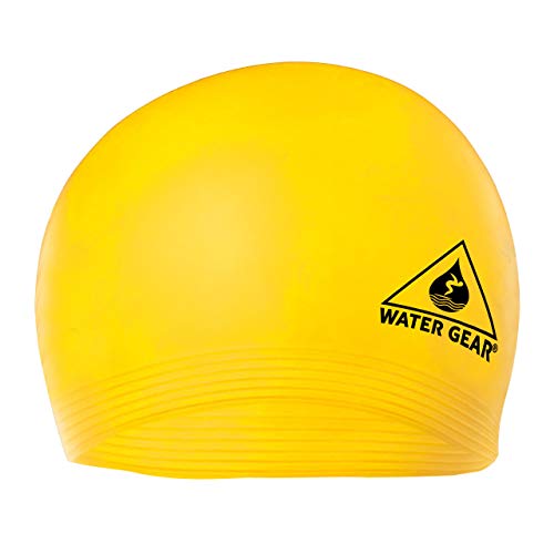 Latex Swim Cap for Long Hair - Durable Unisex Adult Swimming Gear - Yellow