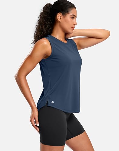 G Gradual Women's Navy Medium Sleeveless Workout Tank Top for Yoga & Running