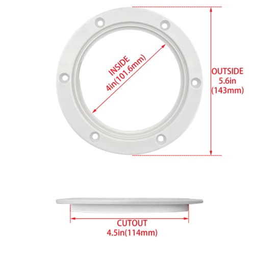 4-Inch Marine Non-Slip Inspection Deck Plate Hatch - White