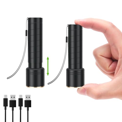 Compact Rechargeable LED Flashlight - USB-C, Zoomable, 4.1in