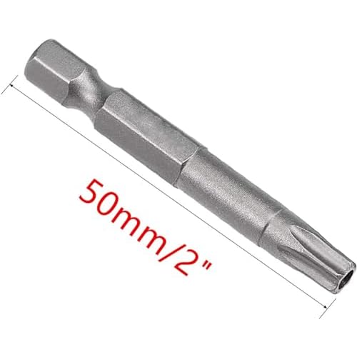 XMHF 10 Piece 50mm Long 1/4 Inch Hex Shank T35 Torx Head Magnetic Screw Driver Bit Set Security Tamper Proof Star 6 Point Screwdriver Kit Tools