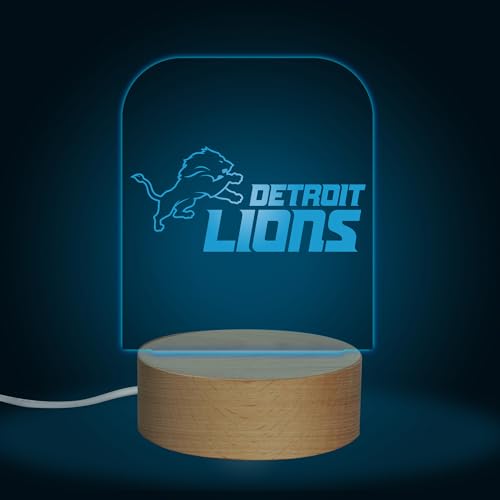 Detroit Lions LED Desk Light - 7 Color Changing Night Light