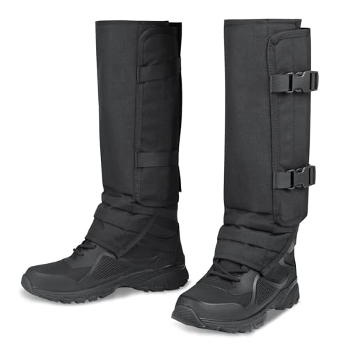 Snake Gaiters for Men & Women - Adjustable Size - Black