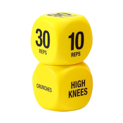 Workout Dice for Men - Fun Exercise Game - Yellow Variation