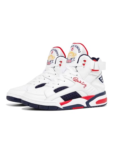 Eclipse OG Basketball Sneakers - White/Navy/Red, Men’s Sizes 5-16