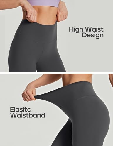 Buttery Soft High Waisted Yoga Leggings with Pocket - Grey/S-M