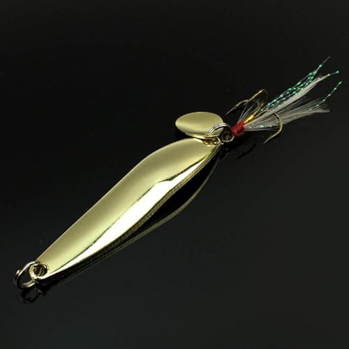 4pcs Metal Fishing Jigs - Sinking Spoons with Treble Hooks