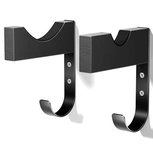 Baseball Bat & Cap Holder Wall Mount - Black Wood & Iron, 4.2"