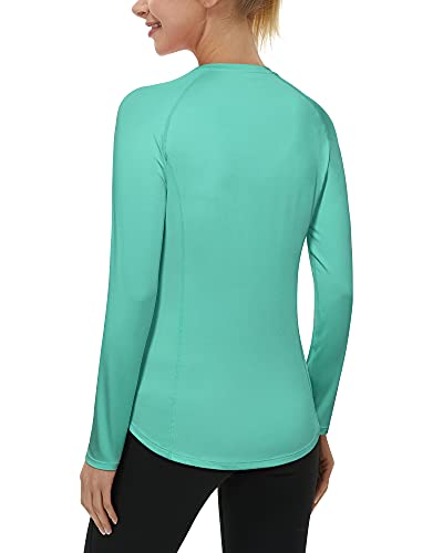 Long Sleeve UV Sun Shirts for Women - UPF 50+ Rash Guard - Green, Medium