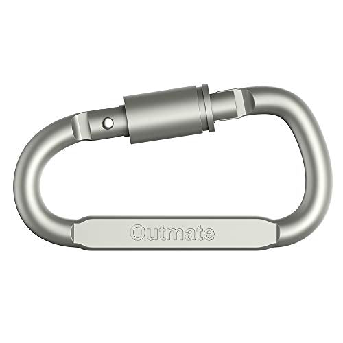 Lightweight Aluminum D-Ring Locking Carabiners - Pack of 6
