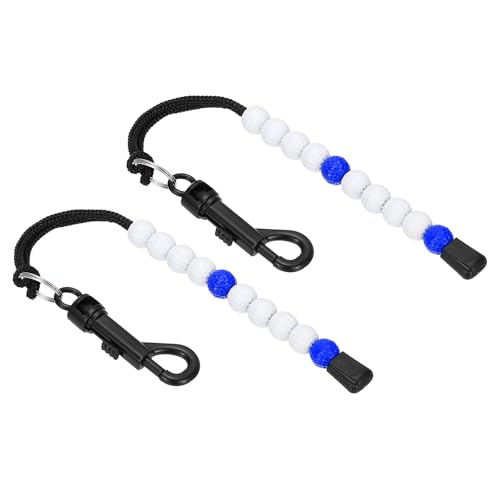 Golf Stroke Counter Beads with Clips - White & Blue - 2 Pack