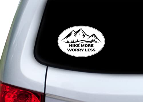 Hike More Worry Less Sticker Decal - Perfect for Cars & Trucks