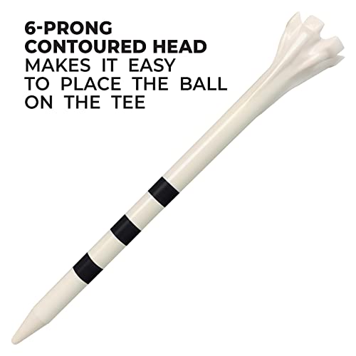 Champ My Hite 3-1/4" Stripe Golf Tees - White/Black, 100 Pack