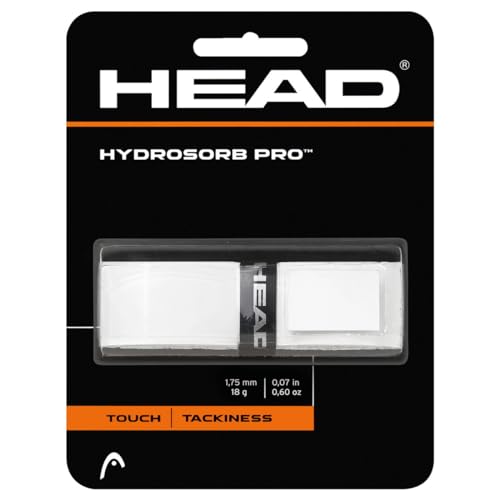 HydroSorb Pro Tennis Racquet Replacement Grip - White, 1-Pack