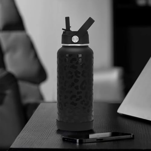 Straw Lid & Silicone Boot for Hydro Flask Wide Mouth - Black