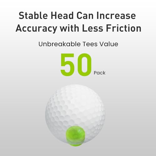 Plastic Golf Tees - Durable High-Strength - 50 Pack Green