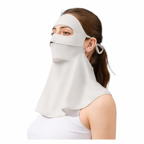 Enignic Light Grey Face Cover UPF 50+ UV Mask for Golf Hiking Outdoor