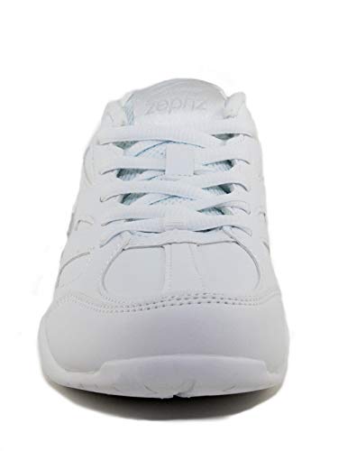 Zephz Zenith Cheerleading Shoes (White) – 5, Low Profile Synthetic Leather, EVA Heel, Rubber Traction