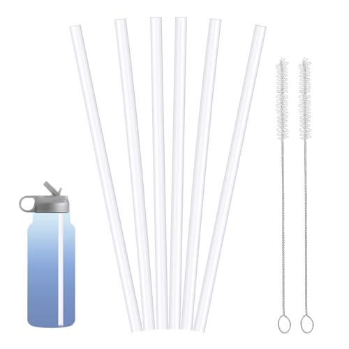8mm BPA-Free Replacement Straws for Wide Mouth Hydro Flask - 6 Pack