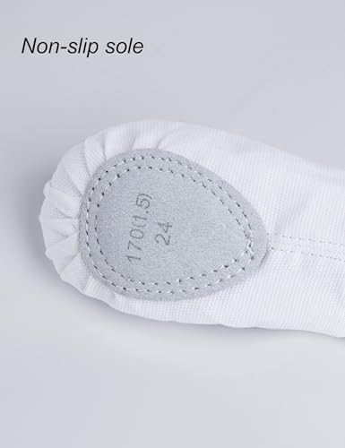 Canvas Ballet Shoes for Girls - White 10.5 Little Kid