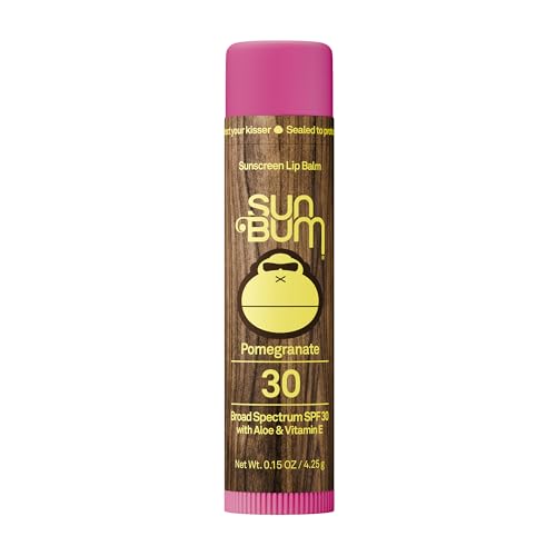 SPF 30 Sunscreen Lip Balm with Aloe and Vitamin E - Pomegranate, 0.15 oz