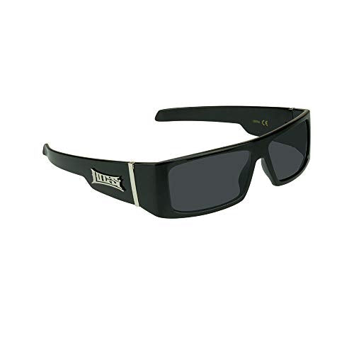 Men's Hardcore Biker Sunglasses - Black Wrap-Around Frame