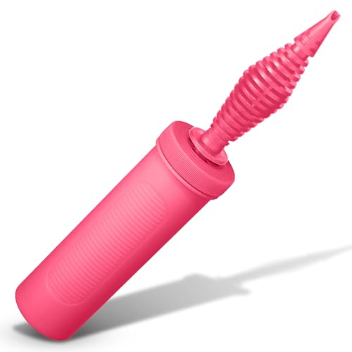 Dual Action Balloon Hand Pump - Pink Inflator for Fast Inflation