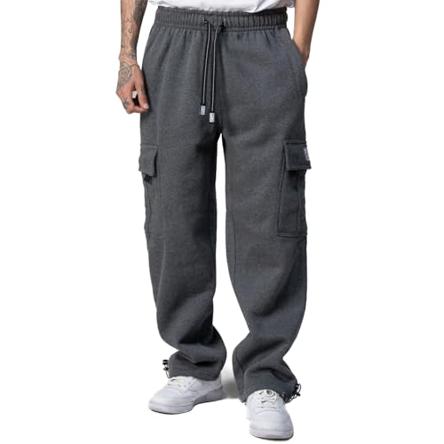Pro Club Men's Heavyweight Fleece Cargo Pants - Medium Charcoal
