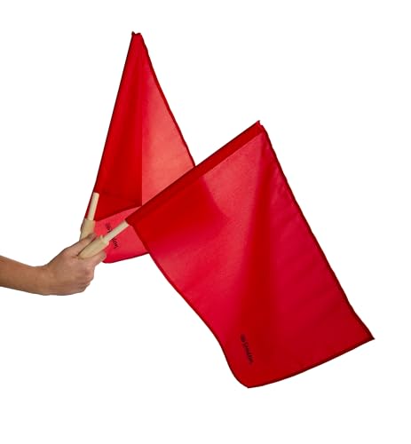 Linesman Flags - Set of 2 Referee Flags with Wooden Handles
