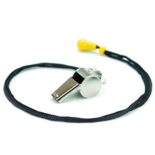 Stainless Steel Coach's Whistle with Lanyard - Bold Sound