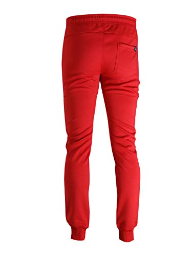 Slim Fleece Athletic Jogger Pants with Zipper Pockets - Men's