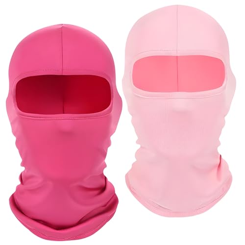 Full Face Cover Ski Mask Balaclava Neck Gaiter - Hot Pink+Pink