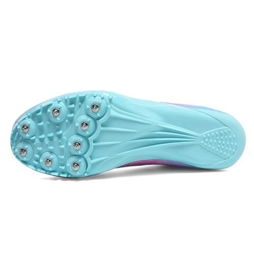 WESHIRUN Track & Field Spikes Shoes Men Women Kids Racing & Jumping Sneakers - Pink, Size 8 Women / 6.5 Men