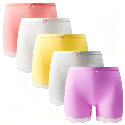 Girls Cotton Underwear Pack of 5 - Soft Cotton Boxer Briefs for Kids, Candyshorts 10-12