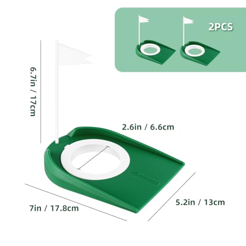 2-Pack Portable Golf Putting Cup with Flag - Indoor & Outdoor Training Aid