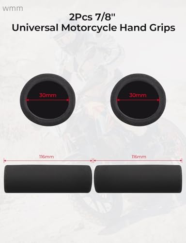 Anti-Vibration Foam Handlebar Grips - Universal Slip-On Motorcycle Covers