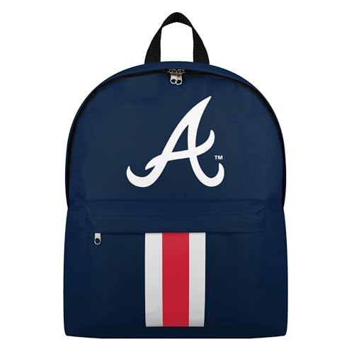 Atlanta Braves MLB Team Logo Backpack - Navy Stripe Design