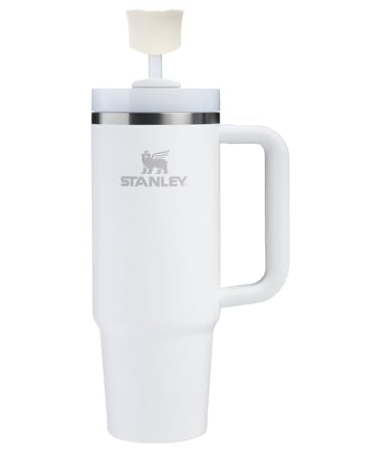 Ergonomic Straw Topper - 2-Pack Cream Silicone for Tumblers