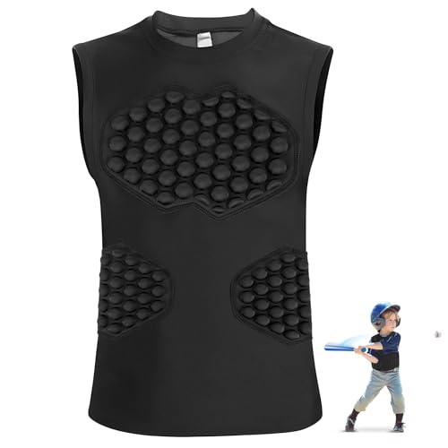 Youth Baseball Chest Protector Padded Shirt for Softball - Small Black