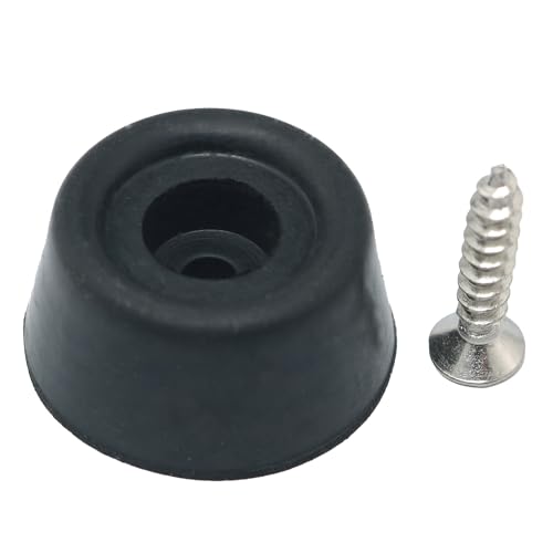 4-Pack Pool Cue Stick Rubber Bumpers with Screws - Black