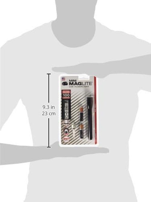 Maglite Mini LED Flashlight - Compact & Water-Resistant, Twist On/Off - 2-Cell AAA Battery, Black