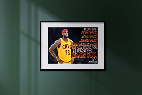 LeBron James Motivational Poster Wall Art for Basketball Fans Classroom Office Decor