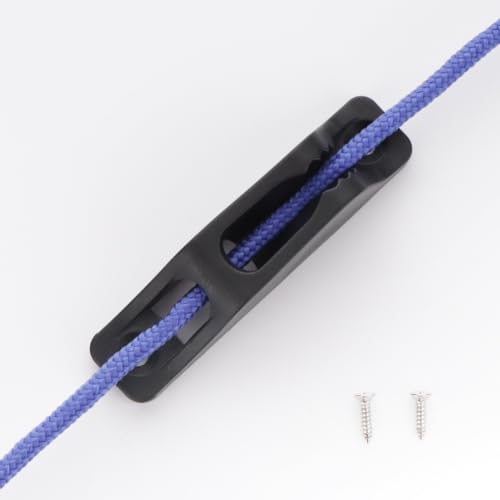 Nylon Kayak Cord Lock Cleat - 2 Pack for 6mm Soft Rope with Screws