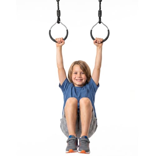 Hokilands 8 Pack Black Ninja Gymnastic Rings & Monkey Bars for Indoor Outdoor Obstacle Course