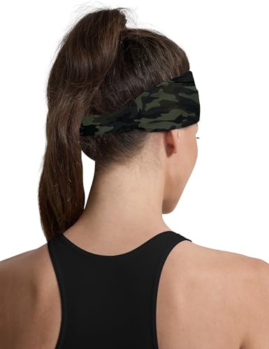 Stretchy Camo Headbands for Women - Workout & Yoga Hair Bands