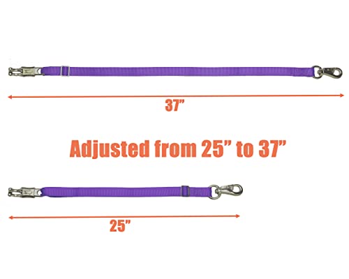 Adjustable Horse Trailer Tie Straps - 2 Pack, 25 to 37” - Purple