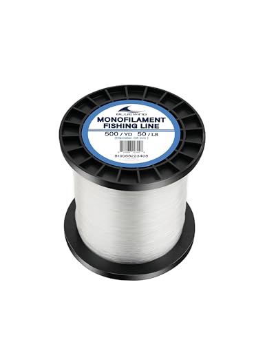 BLUEWING Clear Monofilament Fishing Line 0.6mm 50lb 500Yards - Thin Durable String