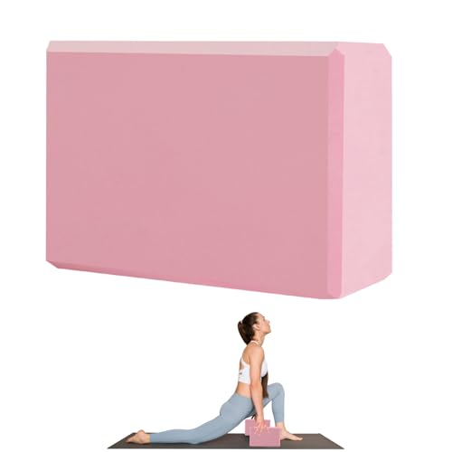 Yoga Blocks - 9"x6"x3" Pink Premium Foam, Non-Slip, Lightweight